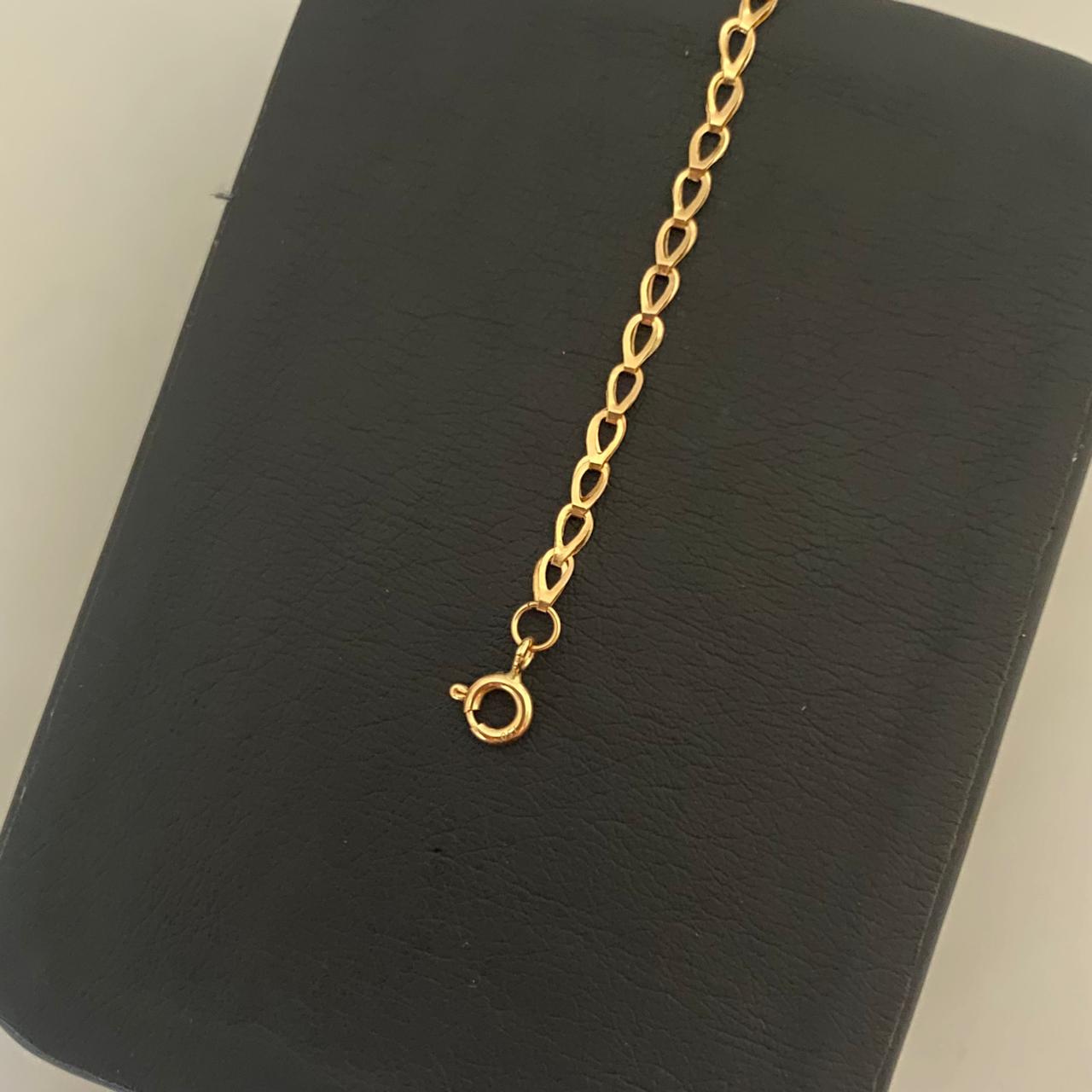 Pulso bebé placa rectangular borde diamantado Oro amarillo 18k 1,45 Gr / 2,7 mm / 14,5 Cm Broche 0,15